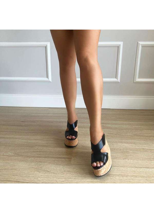 Damannu Shoes - Tamanco Plataforma Evelyn Preto Preto 7