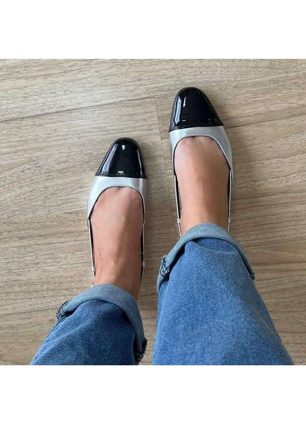 Damannu Shoes - Sapatilha Flat Slingback Bia Prata Prata 2