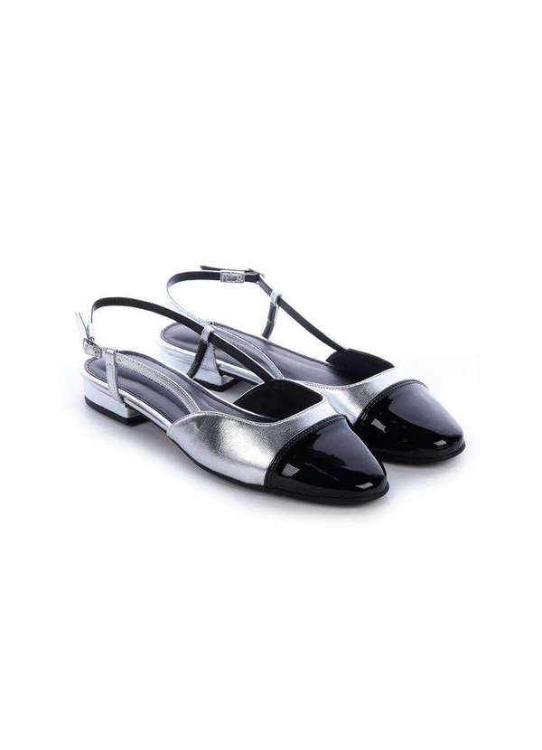 Damannu Shoes - Sapatilha Flat Slingback Bia Prata Prata 3