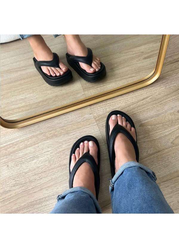 Damannu Shoes - Sandália Flat Dedo Louane Preto Preto 4