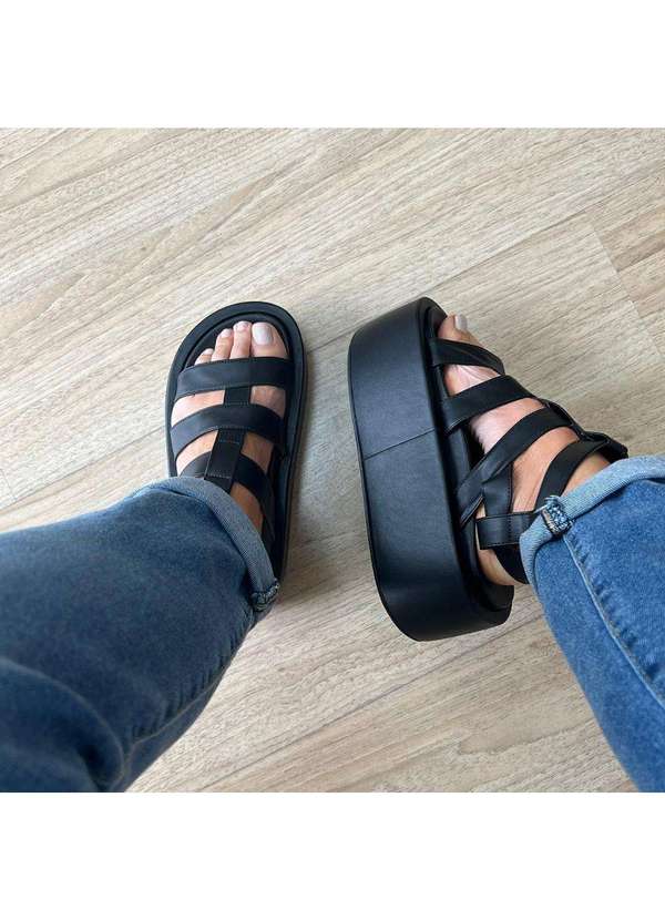 Damannu Shoes - Sandália Gladiadora Dora Preto Preto 4