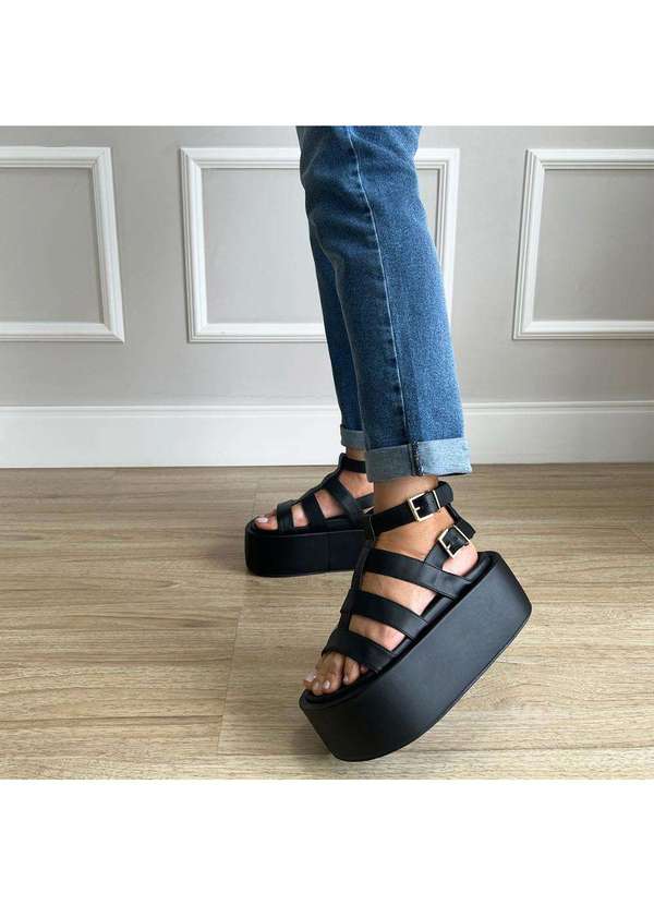 Damannu Shoes - Sandália Gladiadora Dora Preto Preto 7