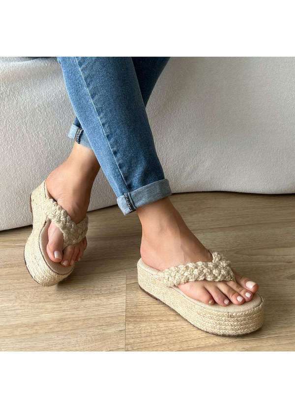 Damannu Shoes - Sandália Tamanco Dedo Cordas Luna Bege Bege 4