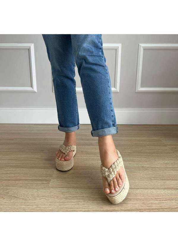 Damannu Shoes - Sandália Tamanco Dedo Cordas Luna Bege Bege 6