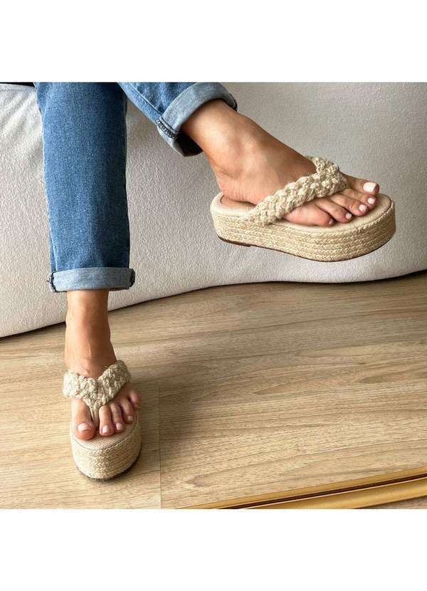 Damannu Shoes - Sandália Tamanco Dedo Cordas Luna Bege Bege 7