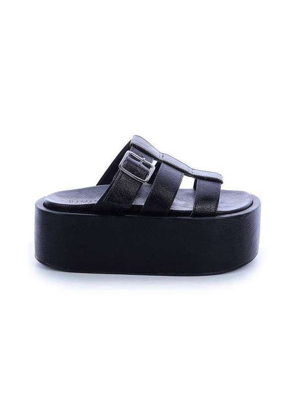Damannu Shoes - Tamanco Flat Tati Preto Preto