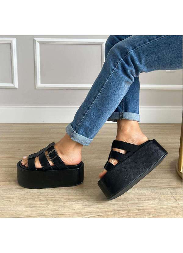 Damannu Shoes - Tamanco Flat Tati Preto Preto 4