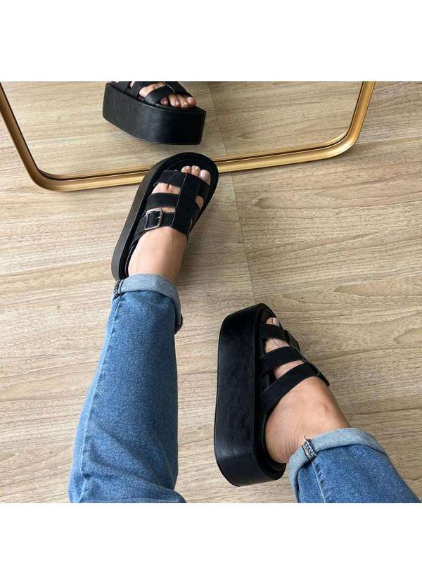 Damannu Shoes - Tamanco Flat Tati Preto Preto 5