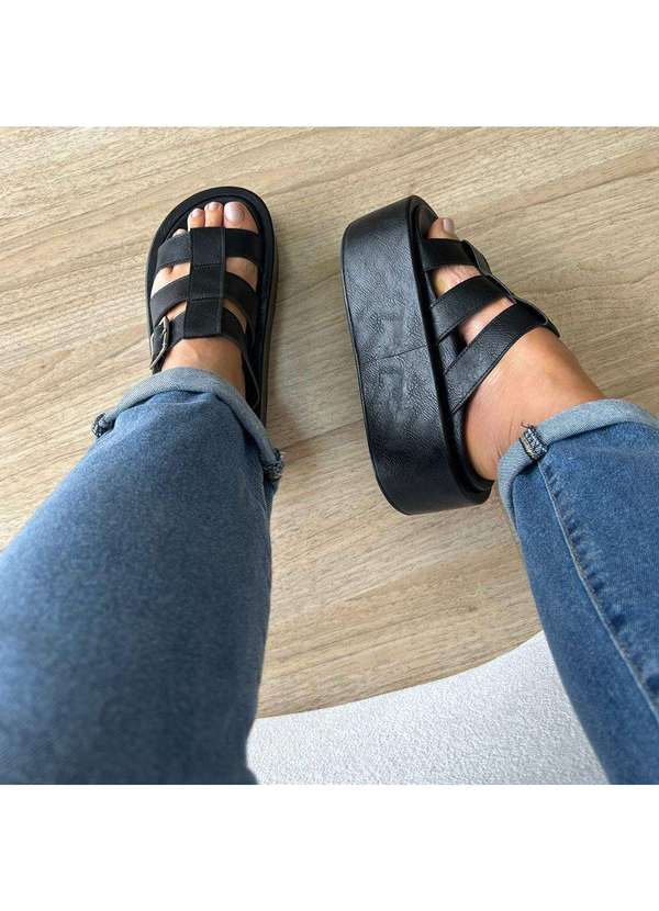 Damannu Shoes - Tamanco Flat Tati Preto Preto 6