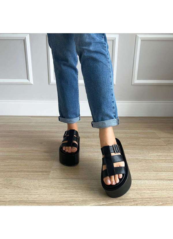 Damannu Shoes - Tamanco Flat Tati Preto Preto 7