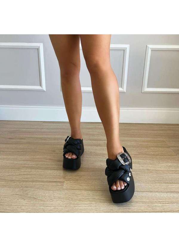 Damannu Shoes - Tamanco Plataforma Sharon Preto Preto 6