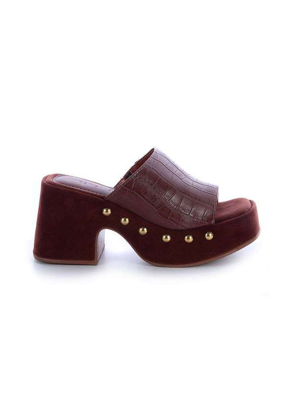 Damannu Shoes - Tamanco Salto Kiara Marrom Marrom