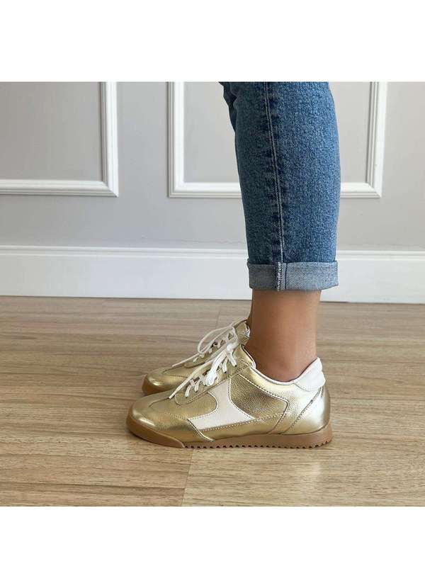 Damannu Shoes - Tênis Casual Feminino Kiara Dourado Dourado 8