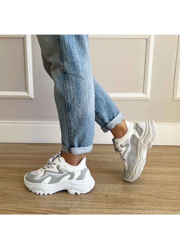Damannu Shoes - Tênis Chunky Ellie Branco Branco