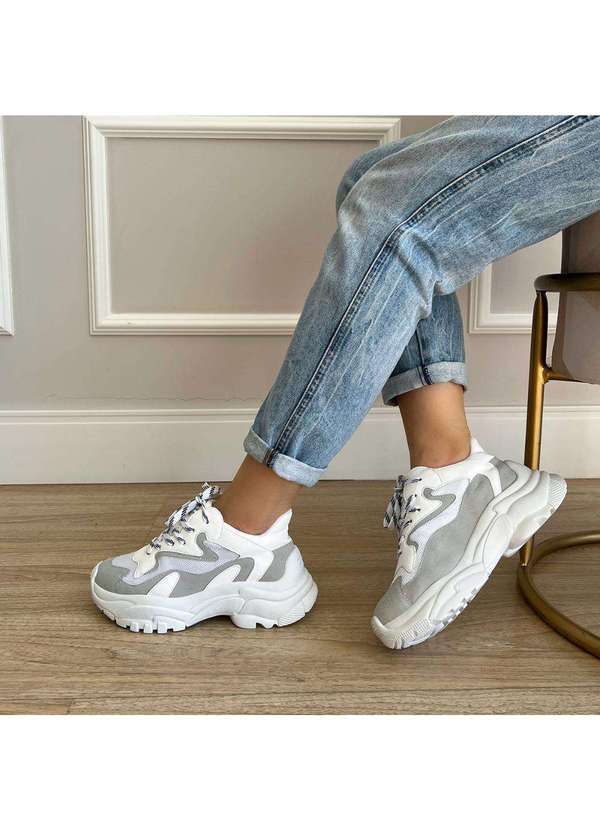 Damannu Shoes - Tênis Chunky Ellie Branco Branco 6