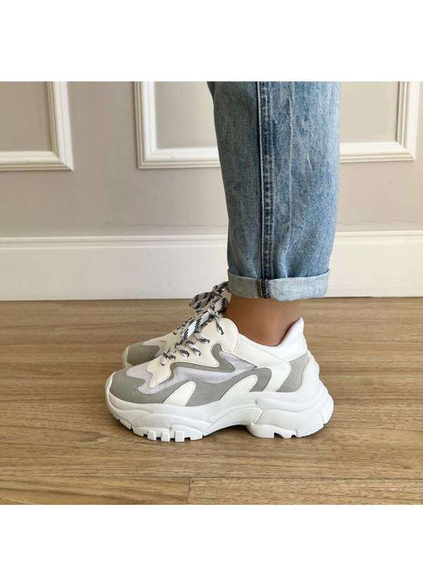 Tênis Chunky Ellie Branco Branco Damannu Shoes