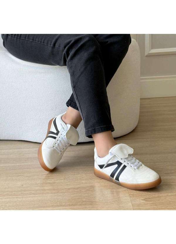 Damannu Shoes - Tênis Feminino Lingueta Carol Branco Branco 5