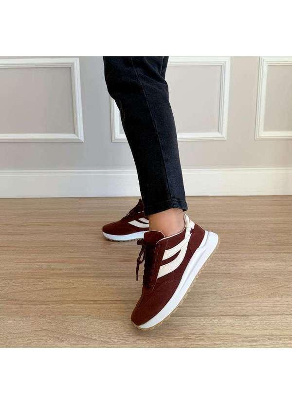 Damannu Shoes - Tênis Feminino Yana Camurça Marrom Marrom 6