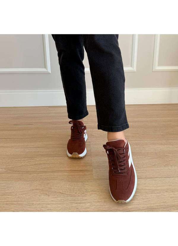 Damannu Shoes - Tênis Feminino Yana Camurça Marrom Marrom 7