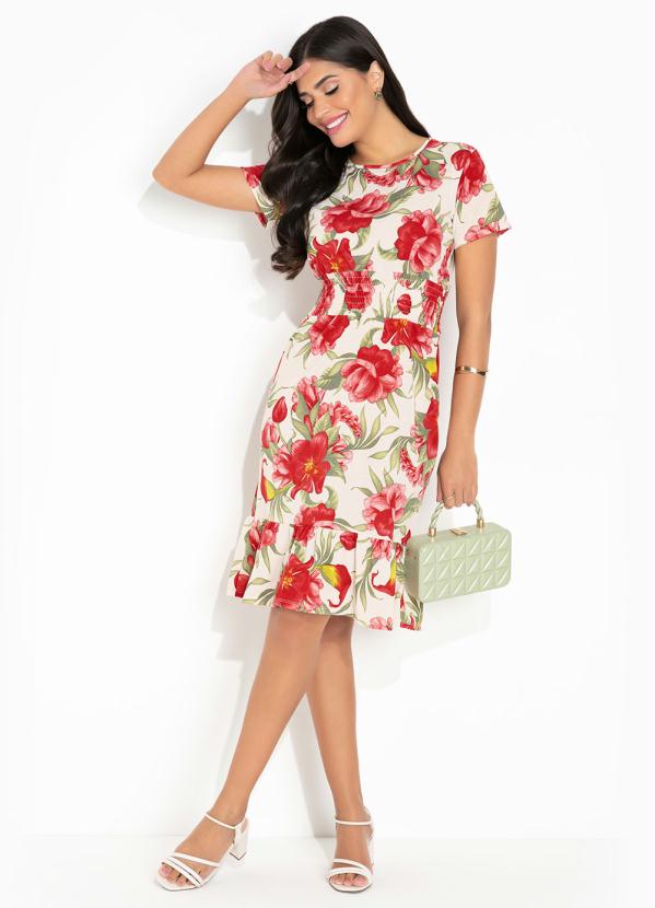 Rosalie - Vestido Floral Branco com Babado 4