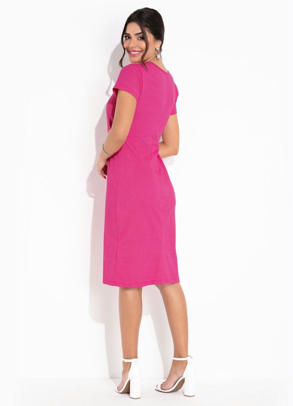 Outlet - Vestido Rosa com Franzido Moda Evangélica 5