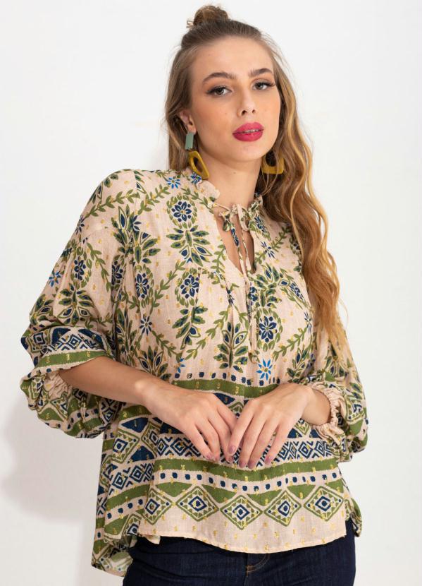 Farm - Bata de Viscose Abacaxinho Bege