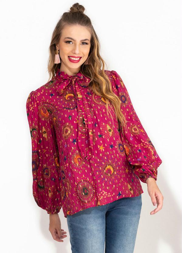 Farm - Bata Noite Mística de Viscose Rosa