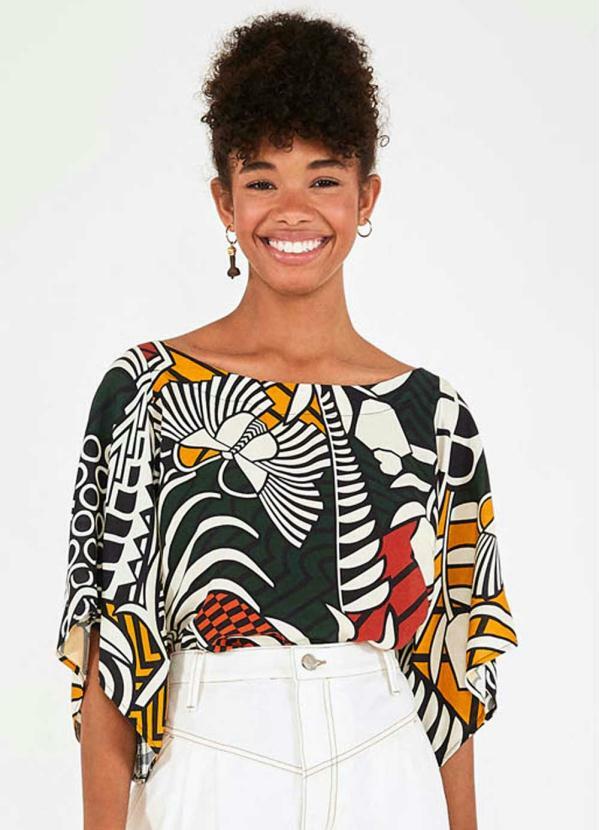 Farm - Blusa Beleza Gráfica Branca