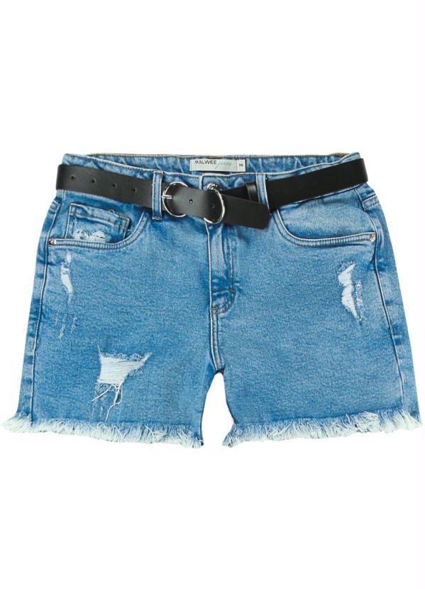 Malwee - Bermuda Azul Boyfriend Feminina Jeans 5