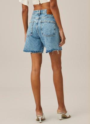 Lança Perfume - Bermuda Jeans Evasê Azul - LANÇA PERFUME