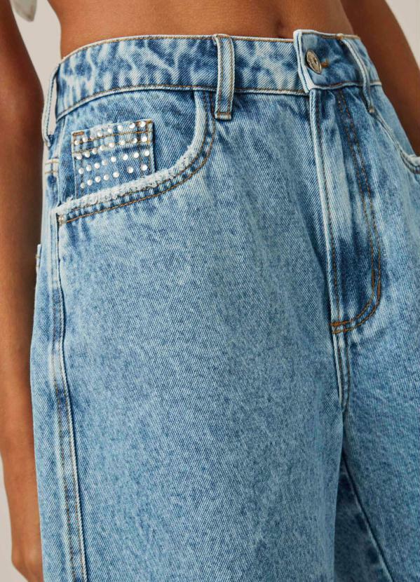 Lança Perfume - Bermuda Jeans Evasê Azul 5