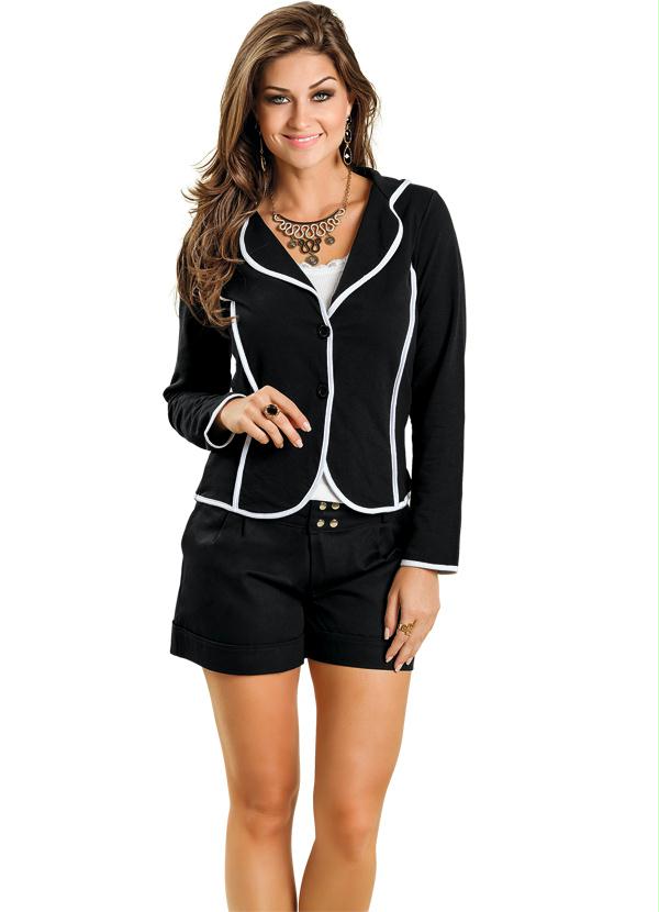 Outlet - Blazer Bicolor Preto e Branco 3
