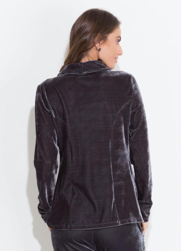 Quintess - Blazer Chumbo em Veludo Quintess 2