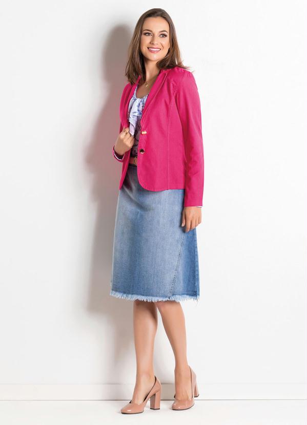 Outlet - Blazer Clássico Rosa Moda Evangélica 4