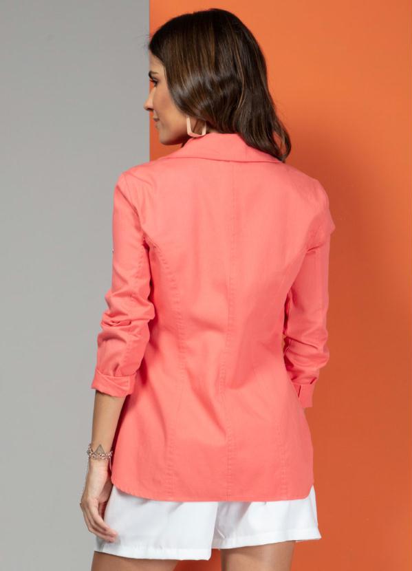Quintess - Blazer Coral Alongado com Botão 2