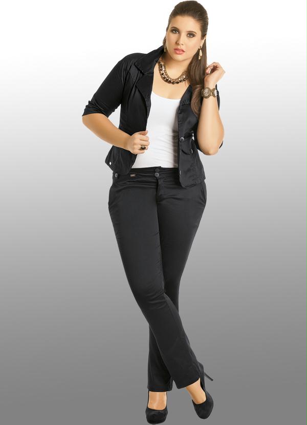 Quintess - Blazer Preto com Abertura Frontal e Lapela 4