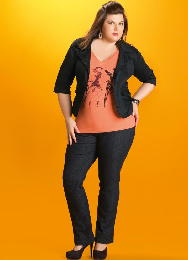 Quintess - Blazer Preto com Abertura Frontal e Lapela 6