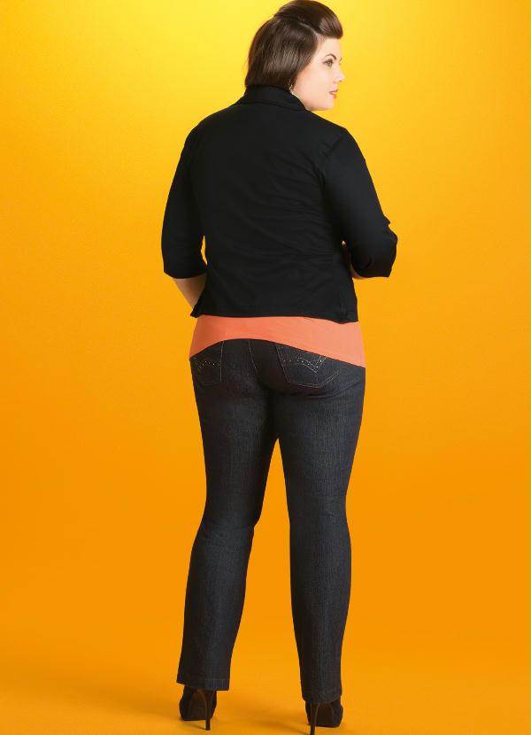 Quintess - Blazer Preto com Abertura Frontal e Lapela 7