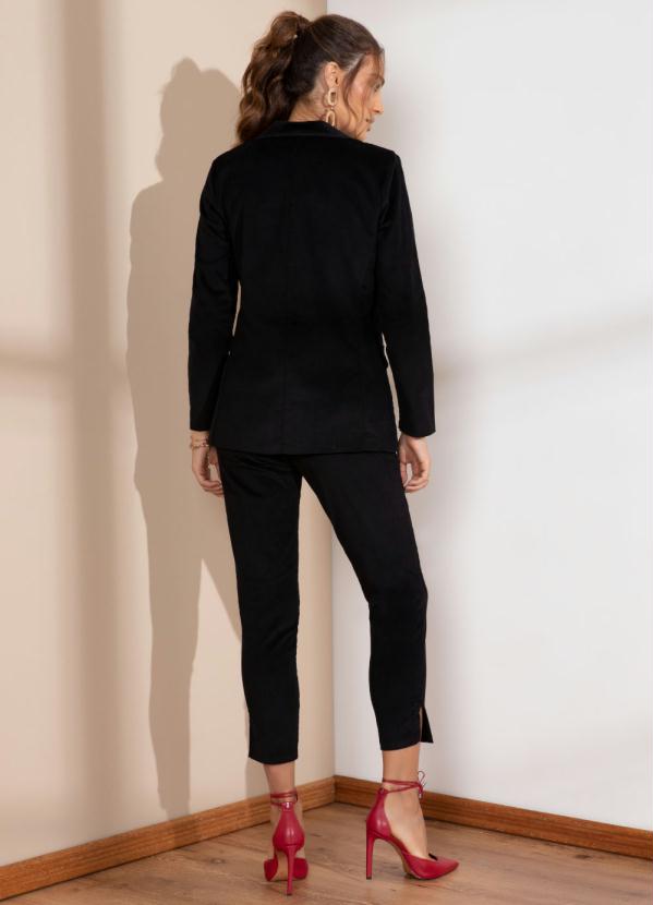 Quintess - Blazer Preto de Veludo Cotele 5