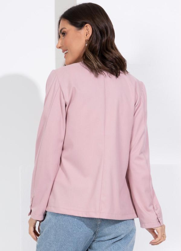 Quintess - Blazer Rosa com Botões Forrados 2