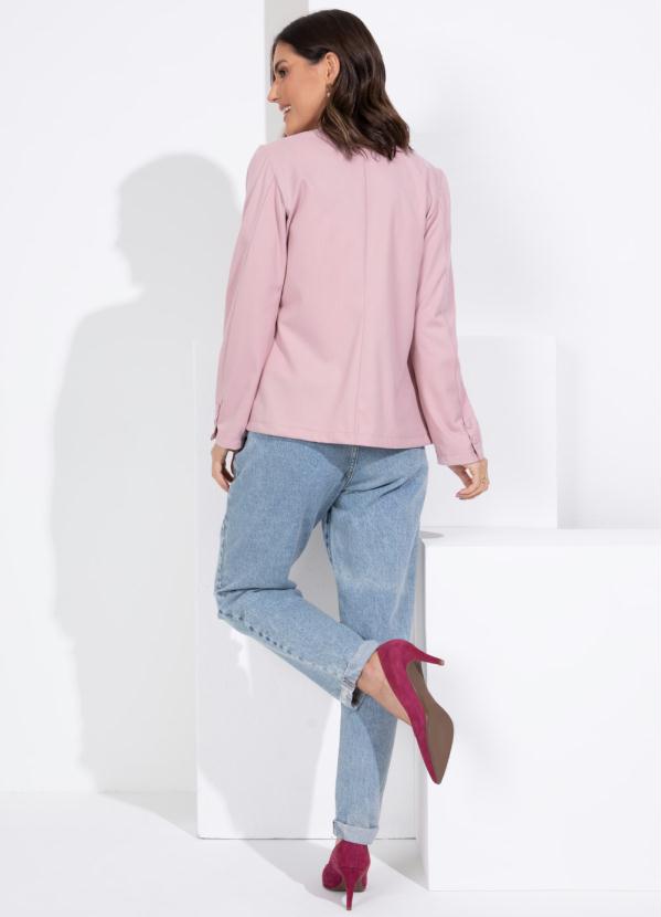 Quintess - Blazer Rosa com Botões Forrados 4