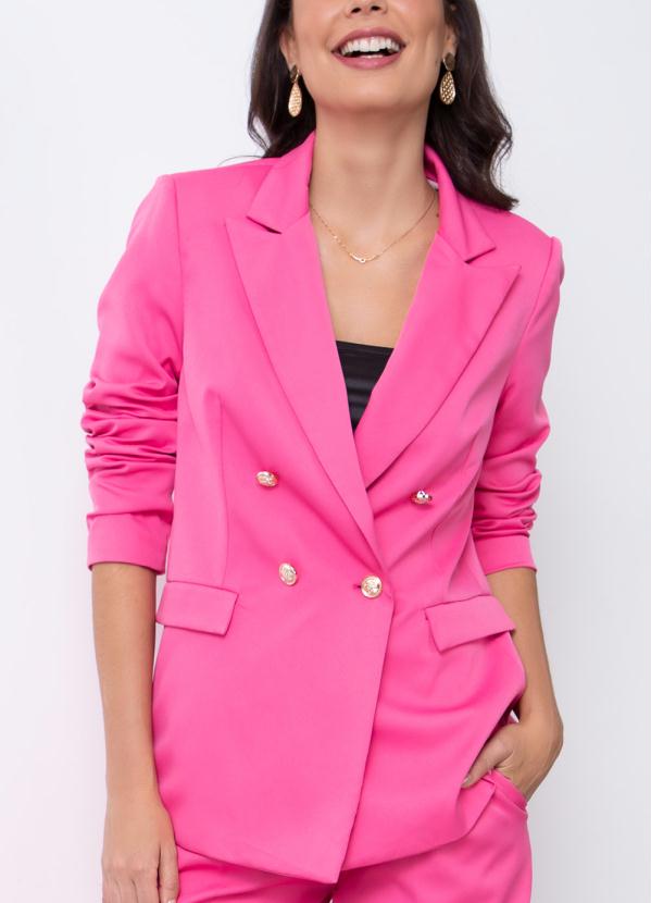 Blazer Rosa com Botões - Quintess