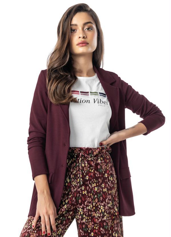 Enfim - Blazer Roxo Alongada em Viscose