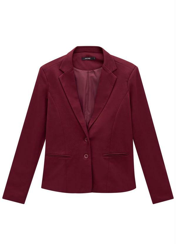 Malwee - Blazer Roxo Escuro Liso