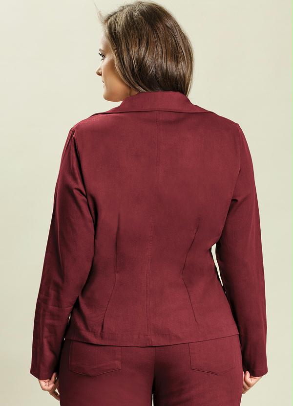 Quintess - Blazer Social Bordô Plus Size 2