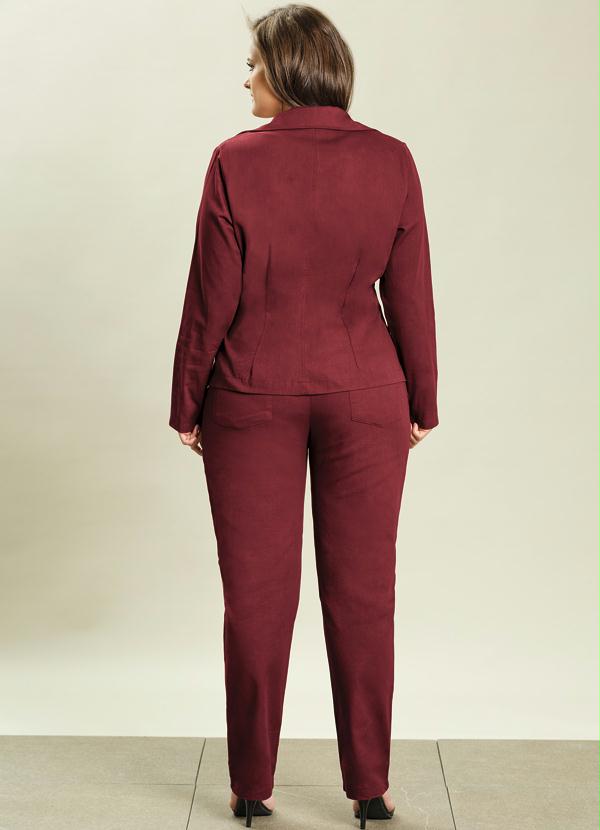 Quintess - Blazer Social Bordô Plus Size 4
