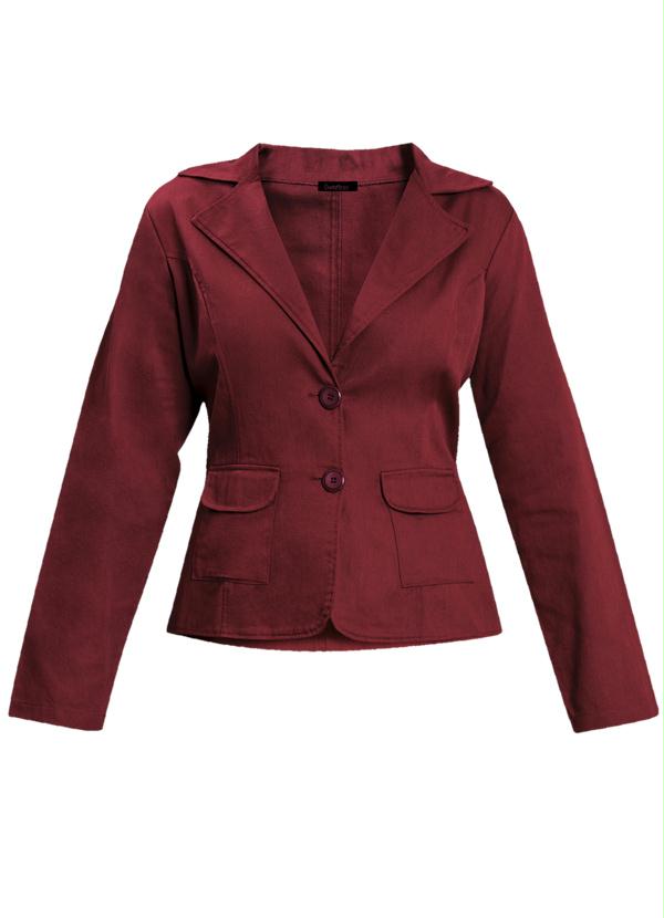 Quintess - Blazer Social Bordô Plus Size 5
