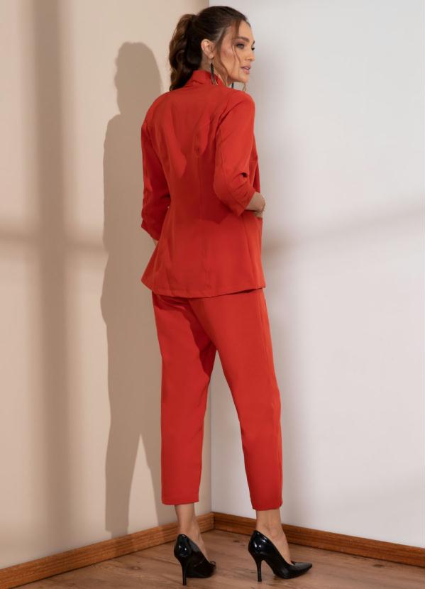 Quintess - Blazer Telha com Bolsos e Pregas nas Mangas 4