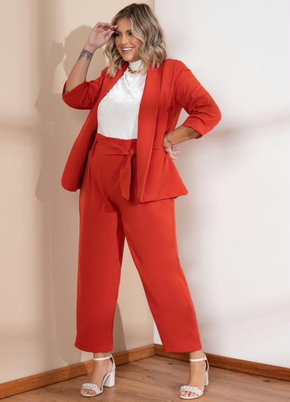 Quintess - Blazer Telha com Bolsos e Pregas nas Mangas 8