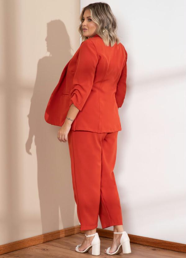 Quintess - Blazer Telha com Bolsos e Pregas nas Mangas 9